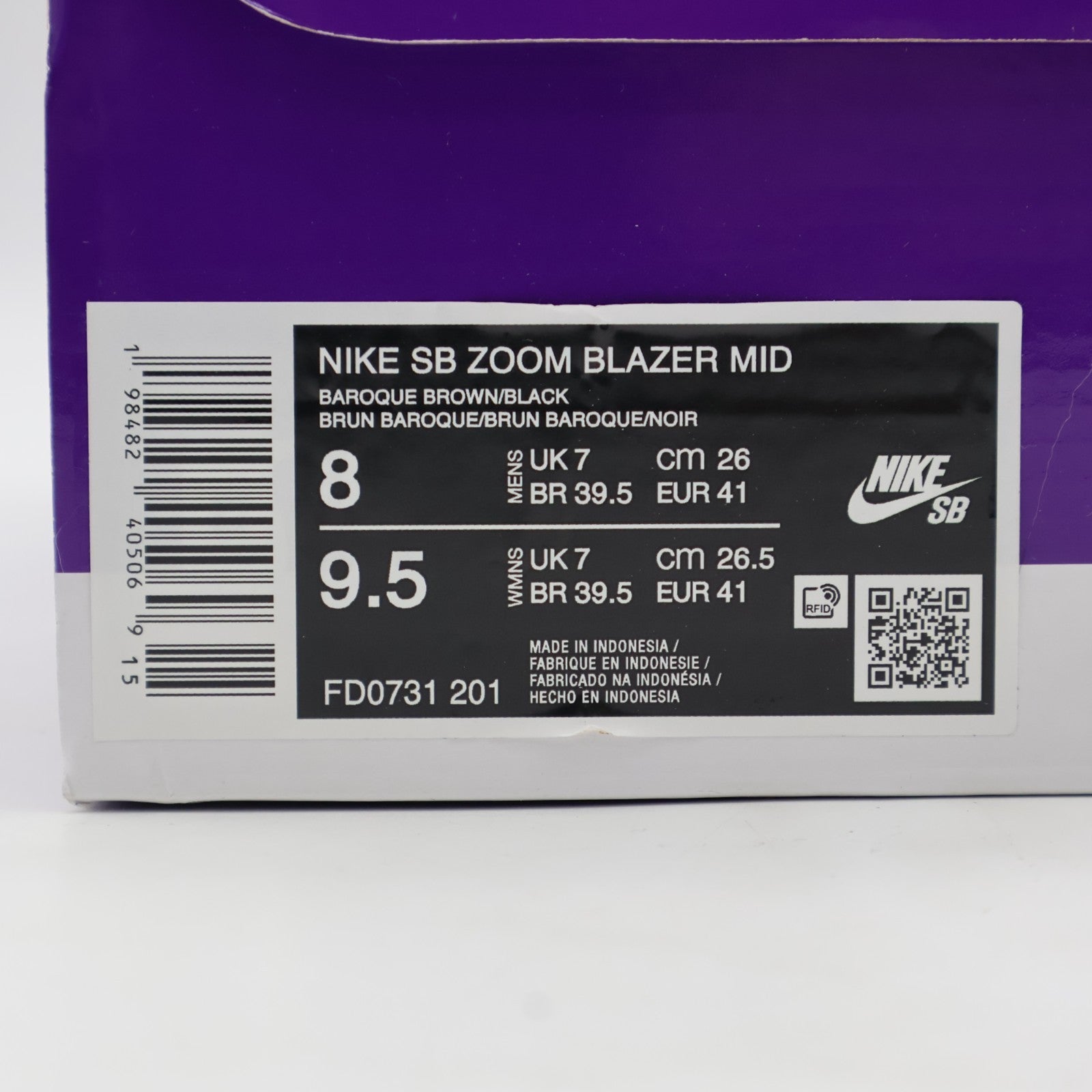 FD0731-201 Nike SB Zoom Blazer Mid Baroque Brown Black (Men's)