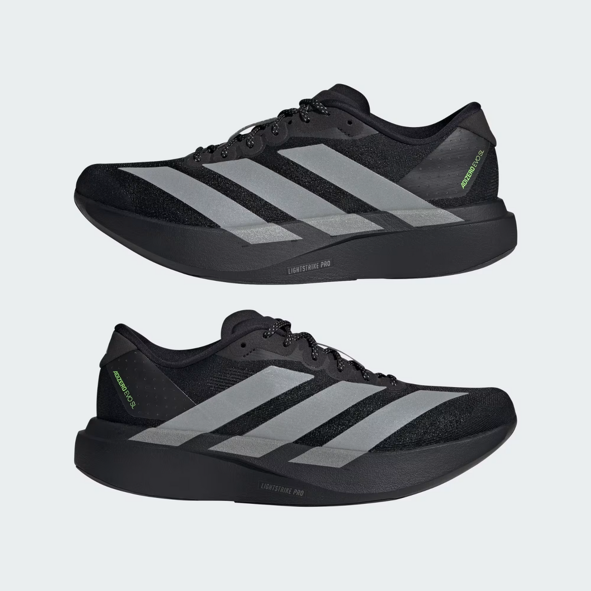 KJ1365 adidas Adizero Evo SL Core Black Silver Metallic (Men's)