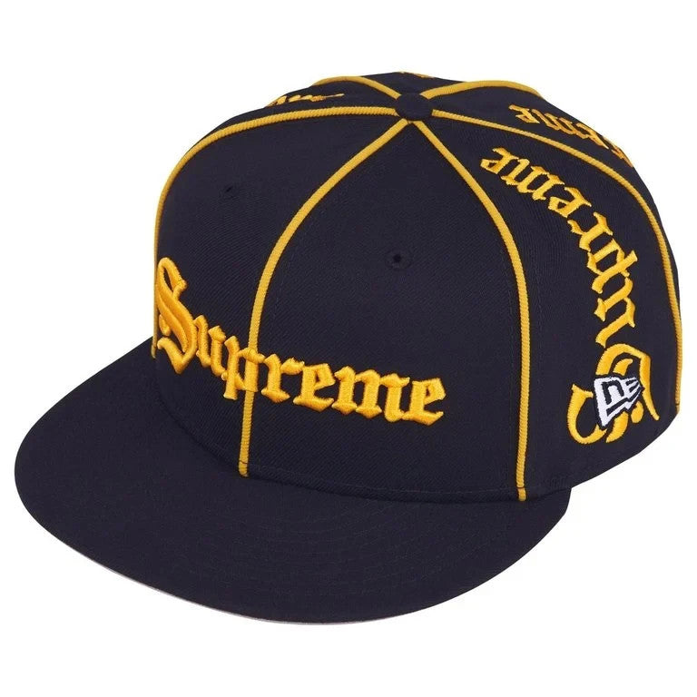 Supreme Piping Script New Era Navy