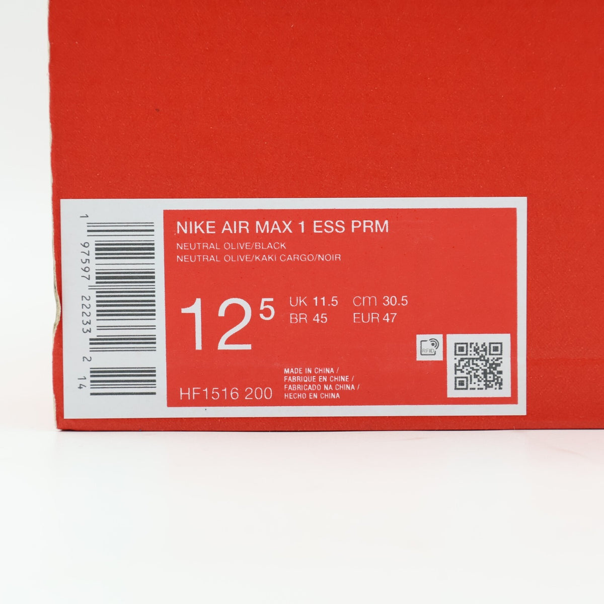 HF1516-200 Nike Air Max 1 Neutral Olive Cargo Khaki (Men's)