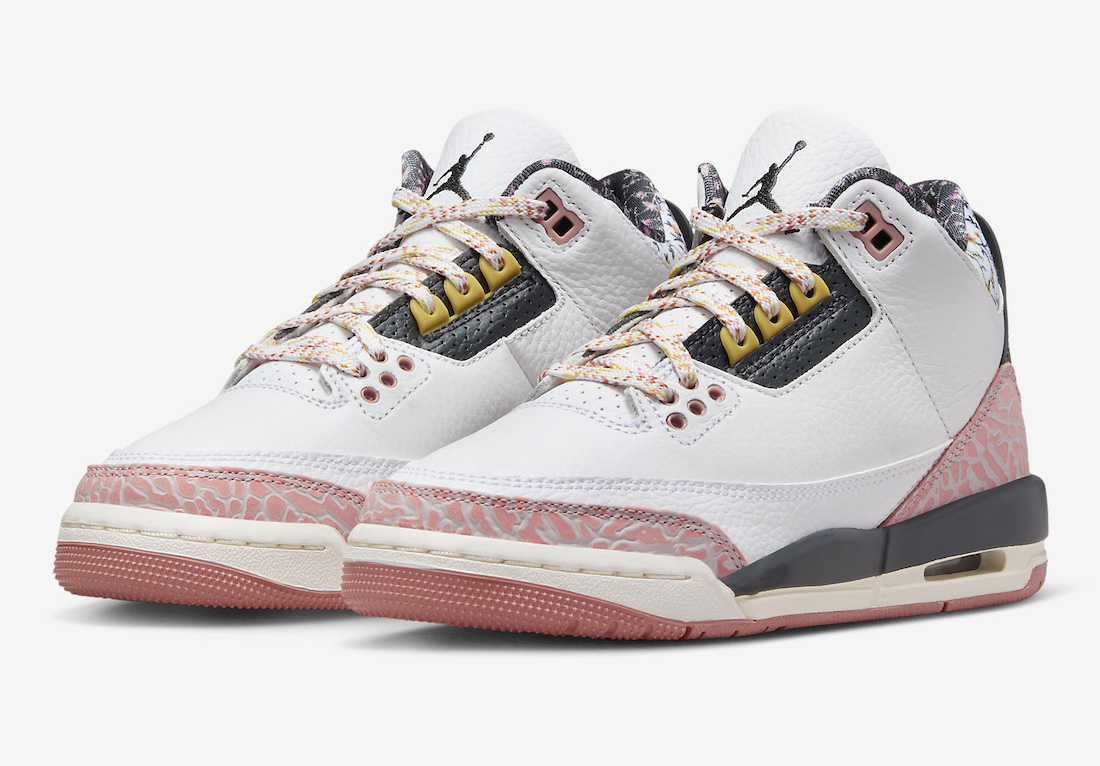 441140-100 Nike GS Air Jordan 3 Retro White Pink Black
