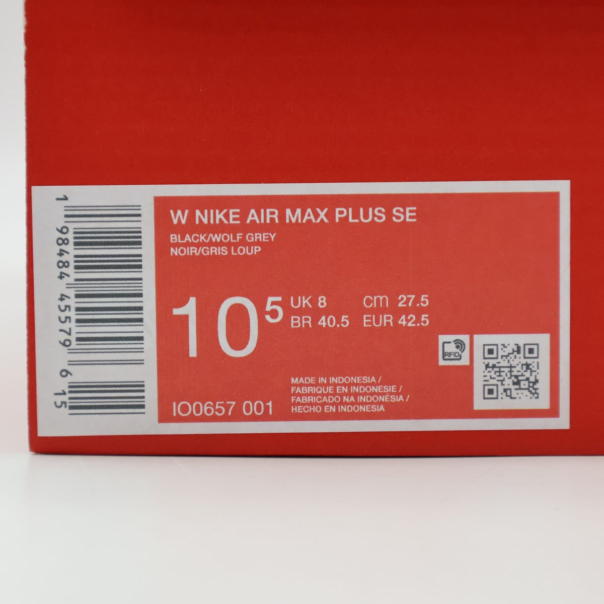 IO0657-001 Nike Air Max Plus Black Wolf Grey (Women's)