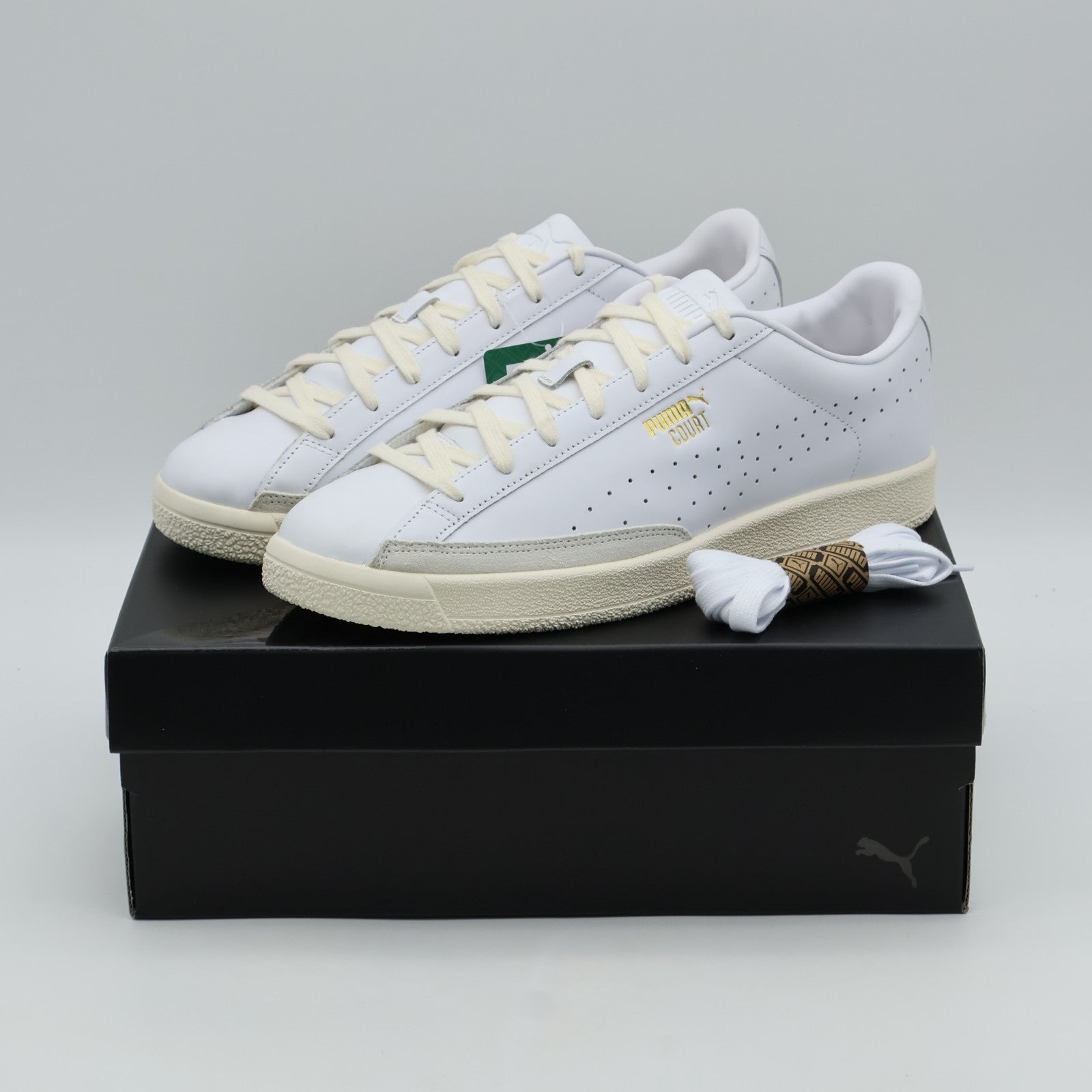 405348-01 Puma Court PUMA White Vapor Gray PUMA Gold (Men's)