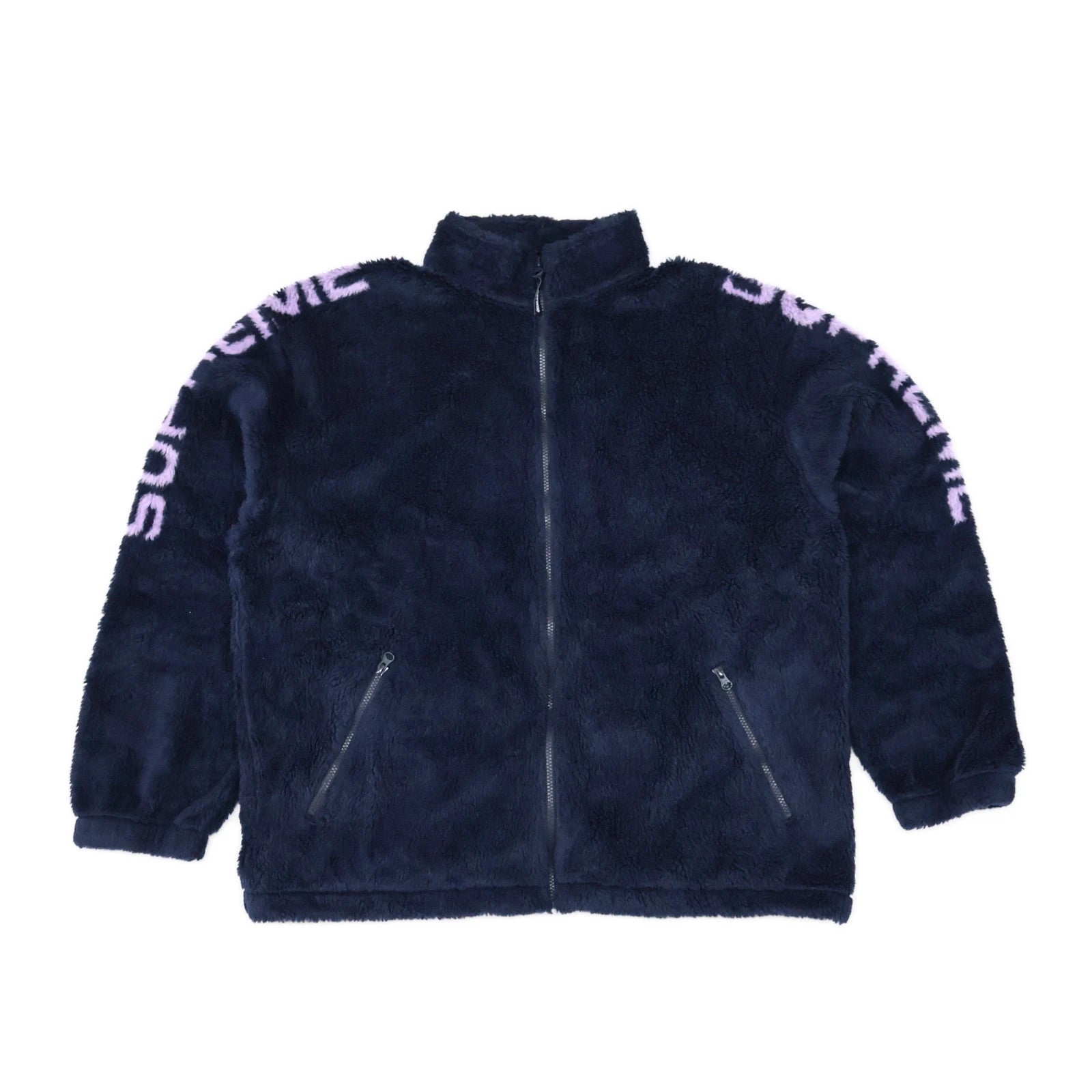 Supreme Shoulder Logo Fleece Jacket Navy
