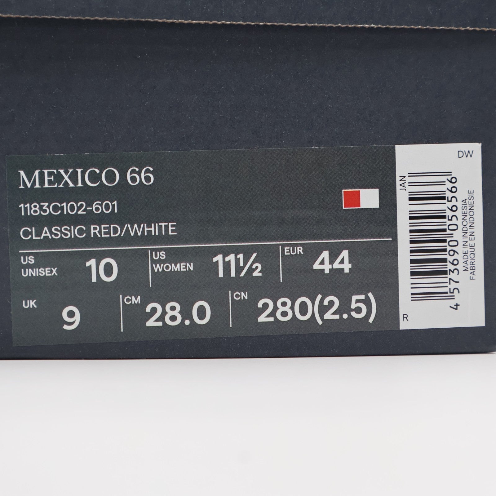 1183C102-601 Onitsuka Tiger Mexico 66 Classic Red/White (Men's)