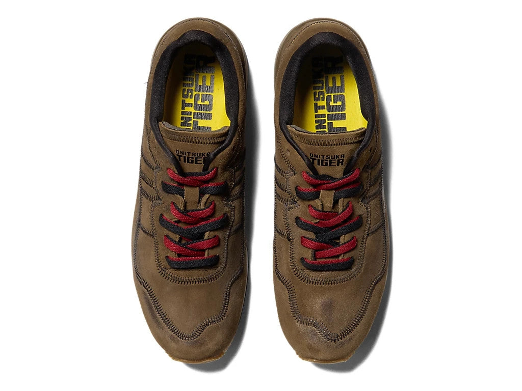1183C447-201  ONITSUKA TIGER Tiger Ally Stitch Brown Storm Vibrant Yellow(Men's)