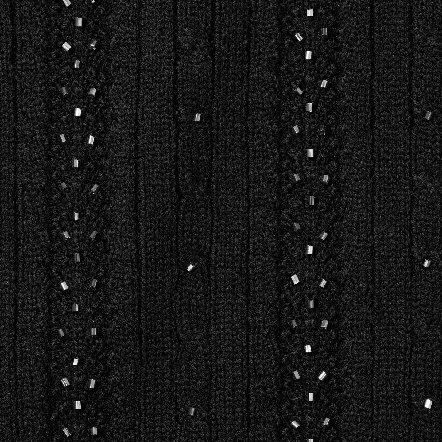 Supreme Beaded Zip Polo Black