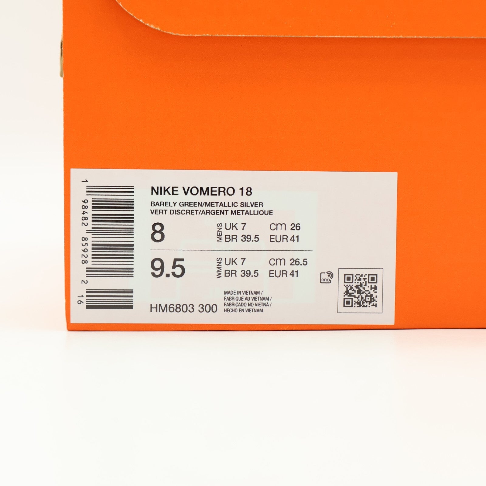 HM6803-300 Nike Vomero 18 Barely Green Hyper Crimson Barely Volt (Men's)