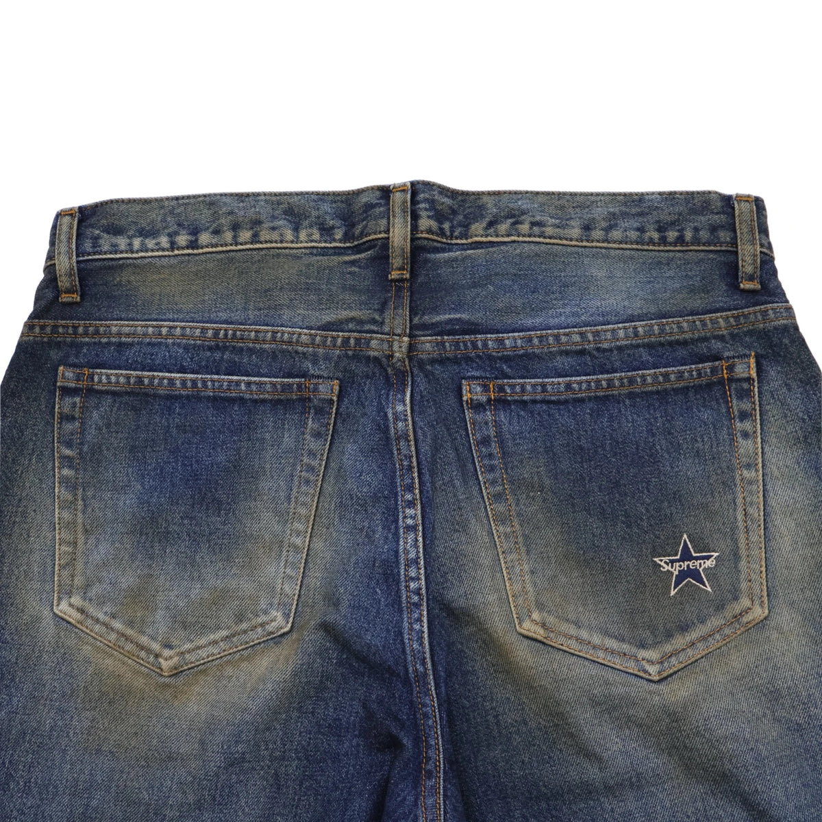 Supreme Distressed Loose Fit Selvedge Jean Washed Indigo