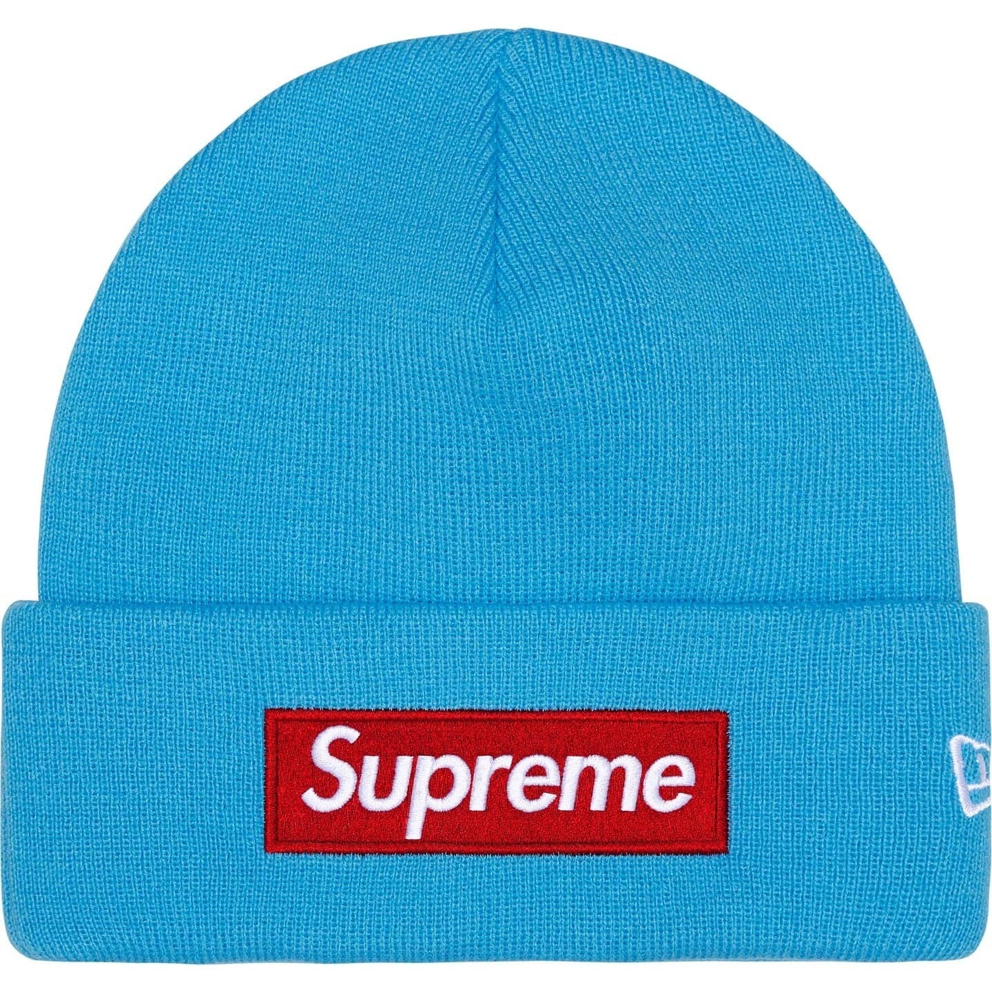 Supreme New Era Box Logo Beanie (25FW) Cyan