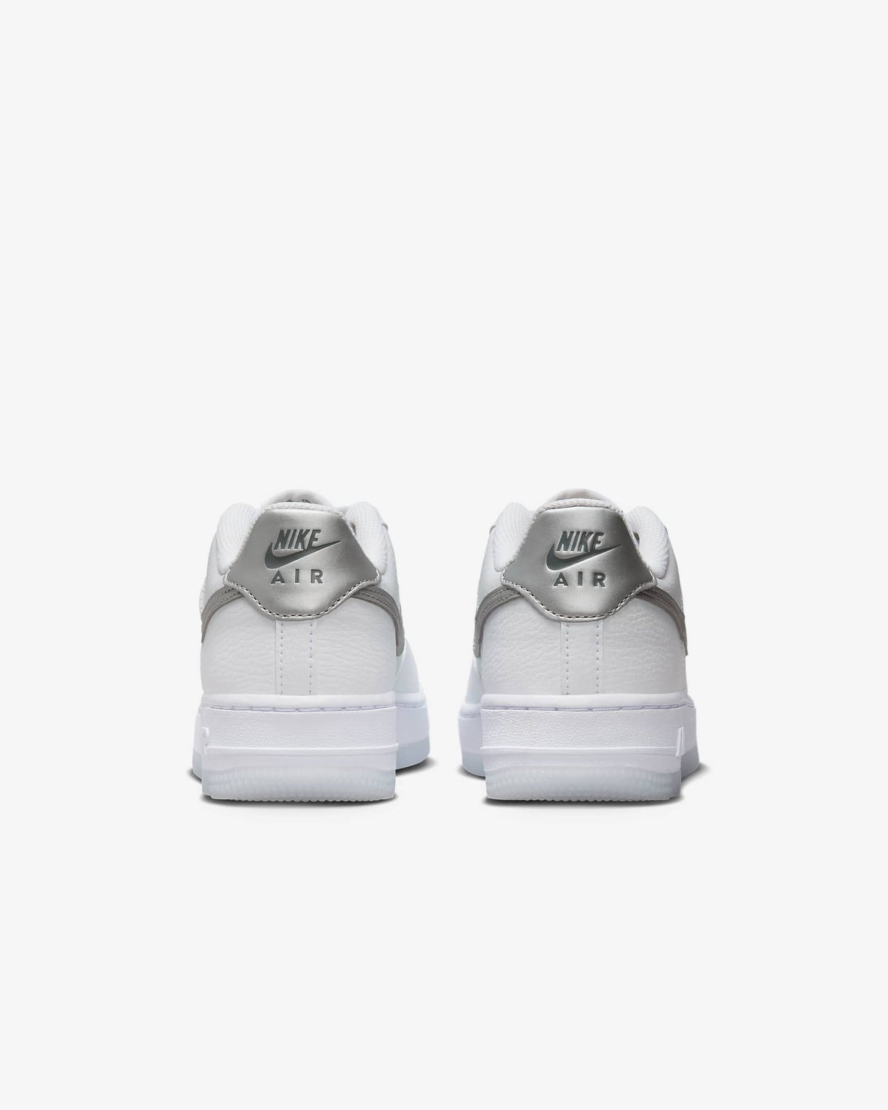 FV3981-100 Nike GS Air Force 1 White Pure Platinum Football Grey Metallic Silver