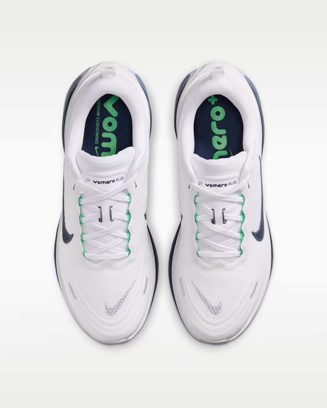 HV8150-109 Nike Vomero Plus "White/Green Spark" (Men's)