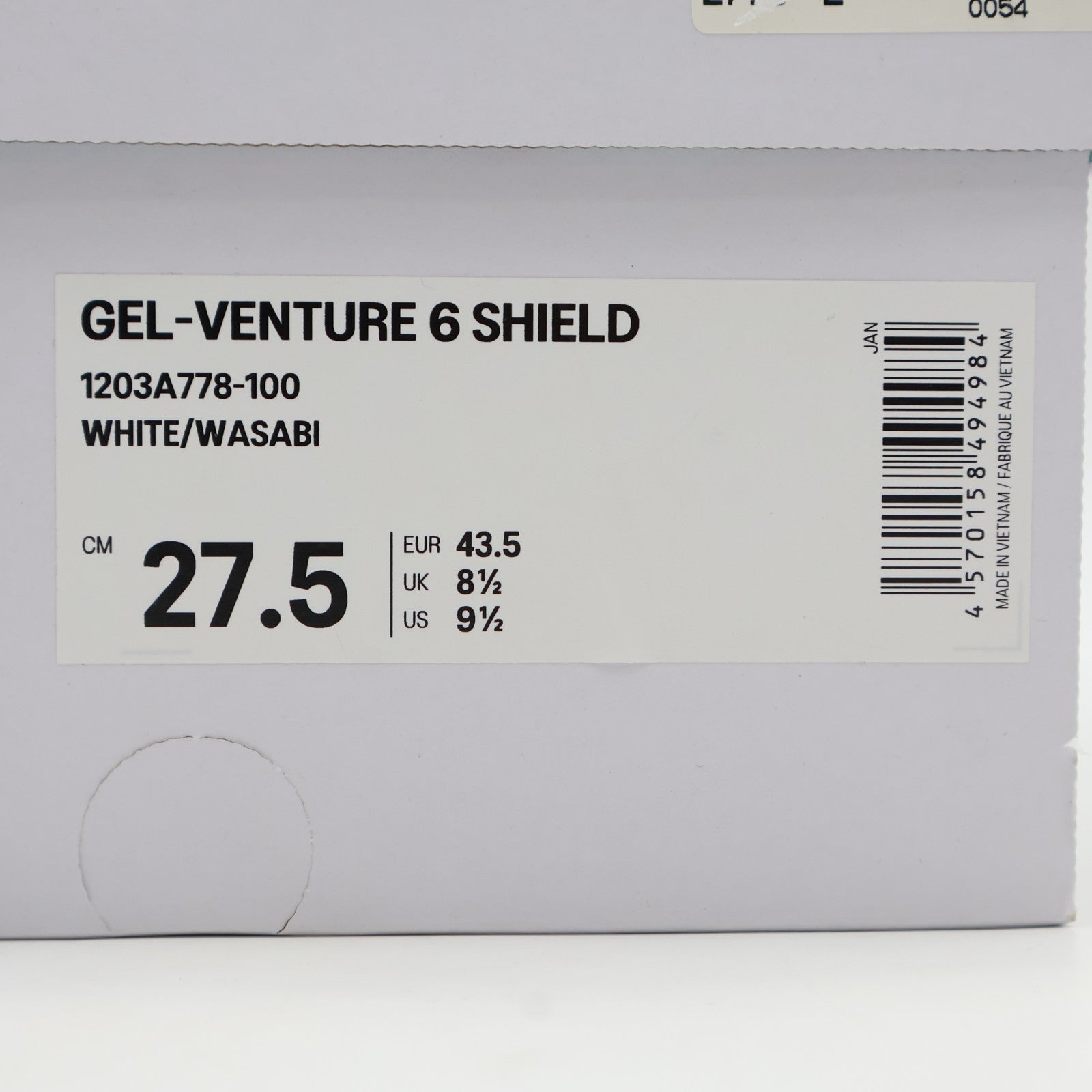 1203A778-100 Hidden NY Asics Gel-Venture 6 Shield White Wasabi (Men's)