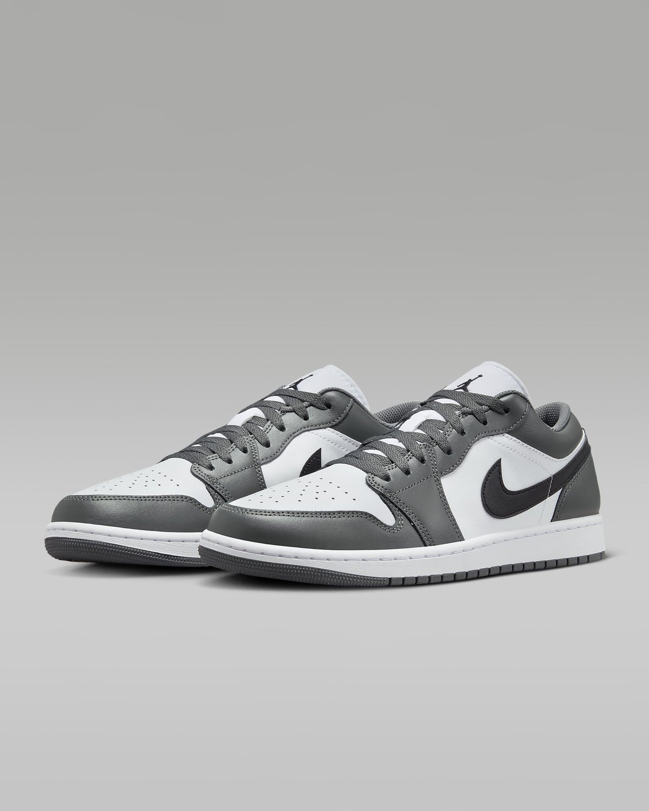 553558-152 Nike Air Jordan 1 Low Grey White Black (Men's)