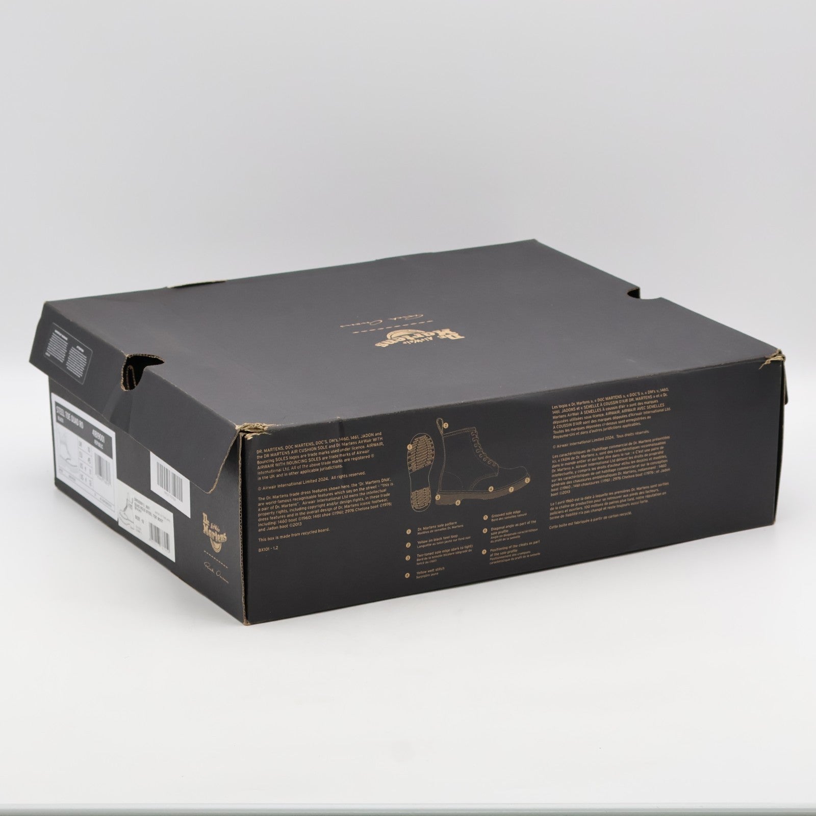 DM02E68139001 Rick Owens Dr.Martens Quad Sole Steel Toe Boot Black (Men's)