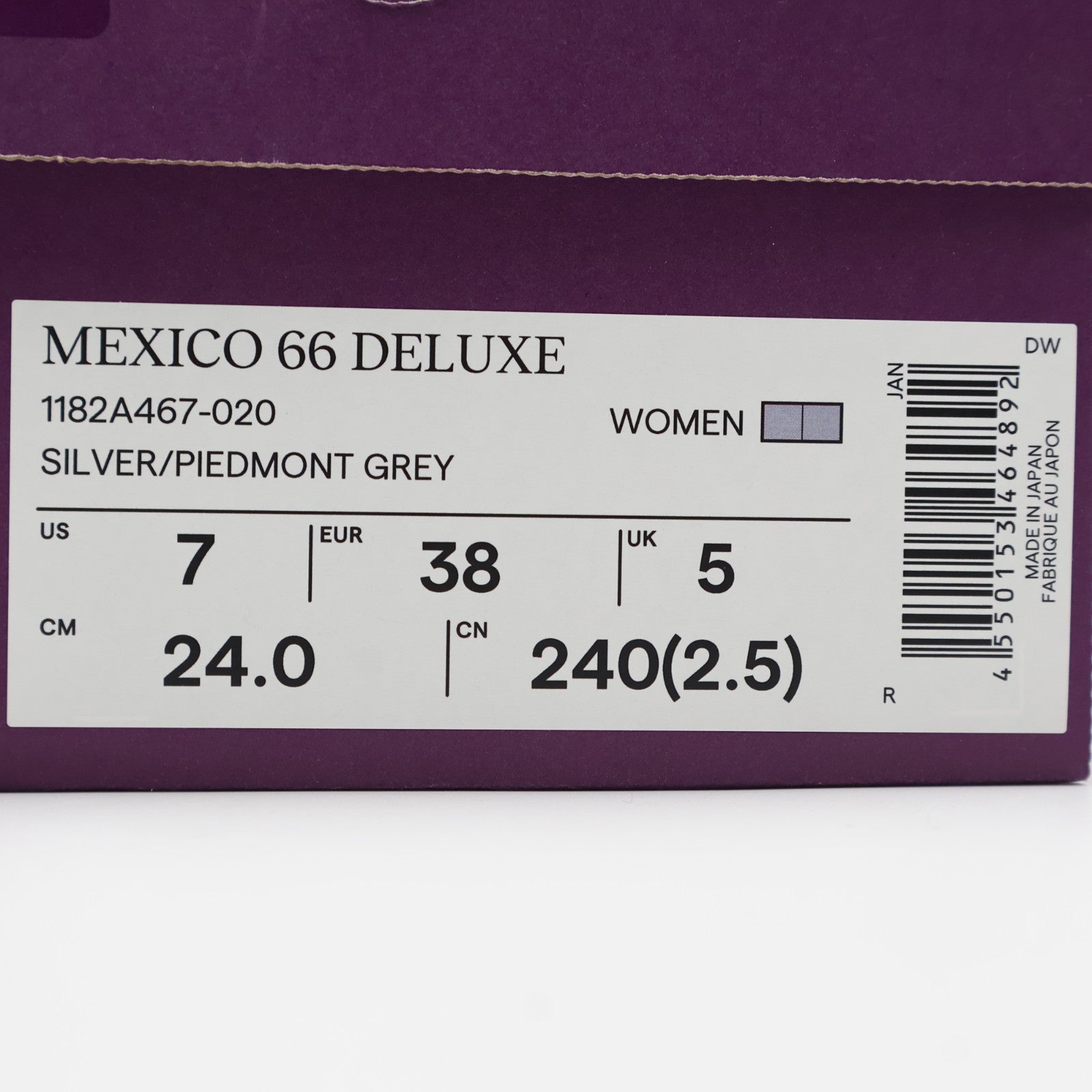 1182A467-020 Onitsuka Tiger Mexico 66 Deluxe Silver Piedmont Grey (Women's)