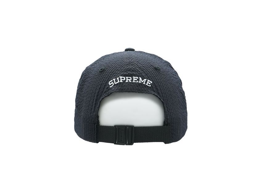 Supreme Seersucker S Logo 6-Panel Black