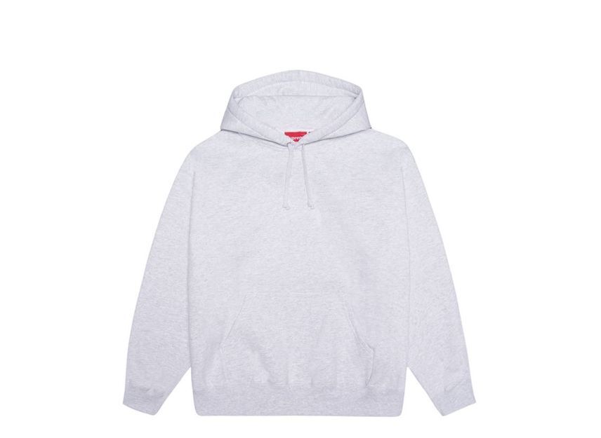 Supreme Satin Applique Hooded Sweatshirt Ash Grey