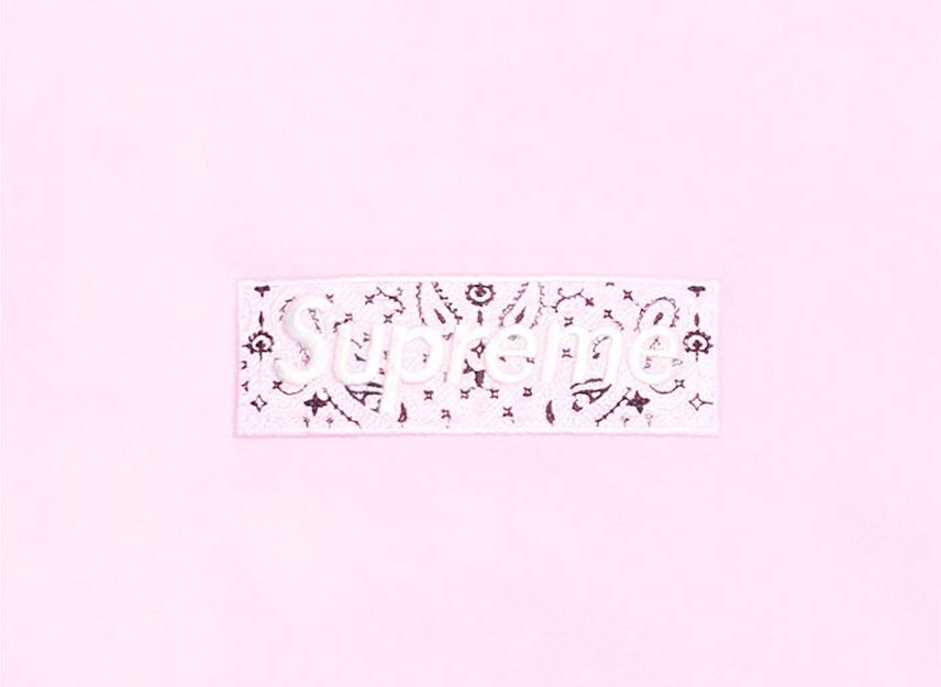 Supreme Bandana Box Logo Hooded Sweatshirt Pink