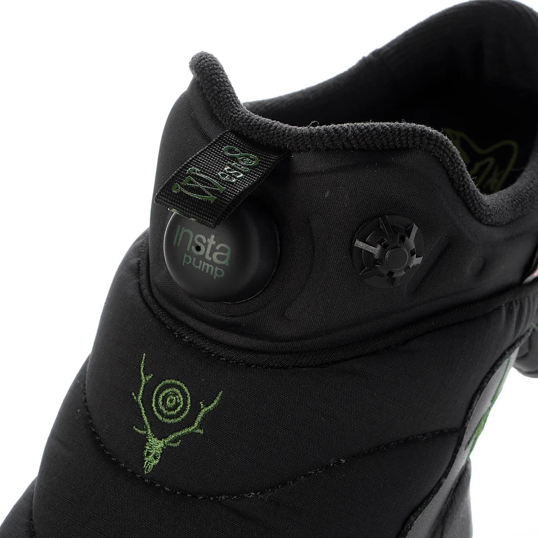 100217328 South2 West8 Reebok Instapump Fury Mule Black Black Green (Men's)