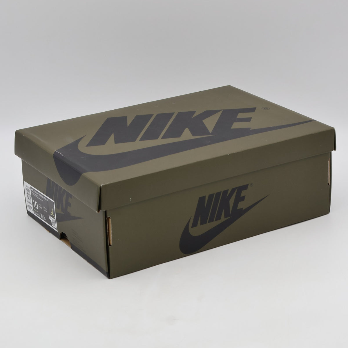 HQ6998-200 Nike Air Jordan 1 Low OG Medium Olive and Summit White (Men's)