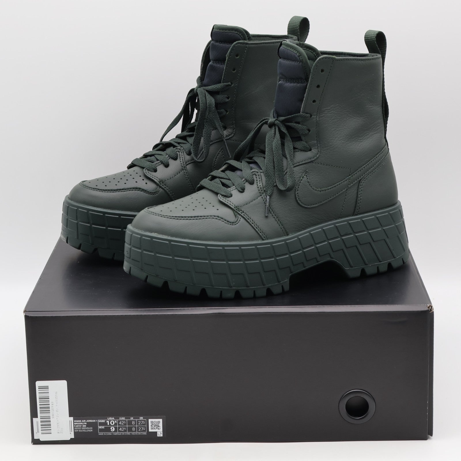 FJ5737-300 Nike Air Jordan 1 Brooklyn Dark Green (Women's)
