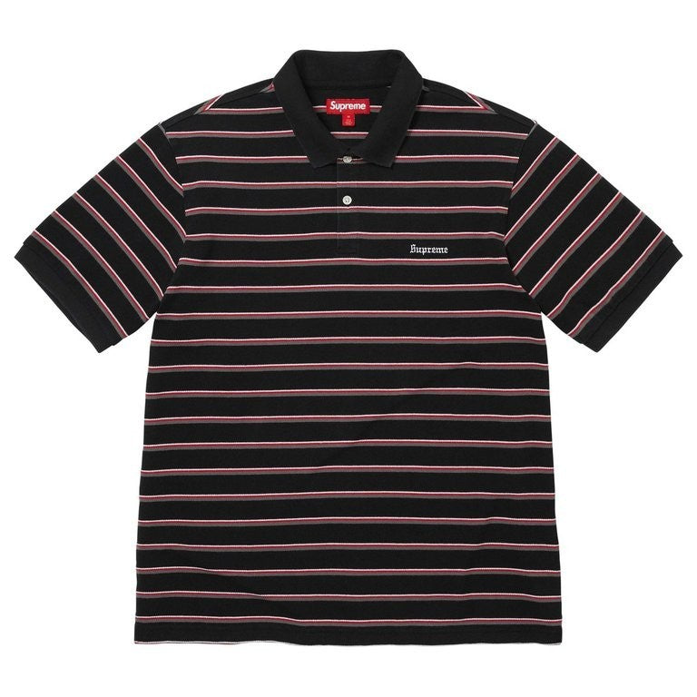 Supreme Stripe Polo Black
