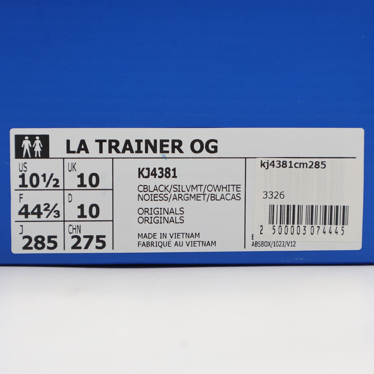 KJ4381 adidas LA Trainer OG Core Black Silver Metallic (Men's)