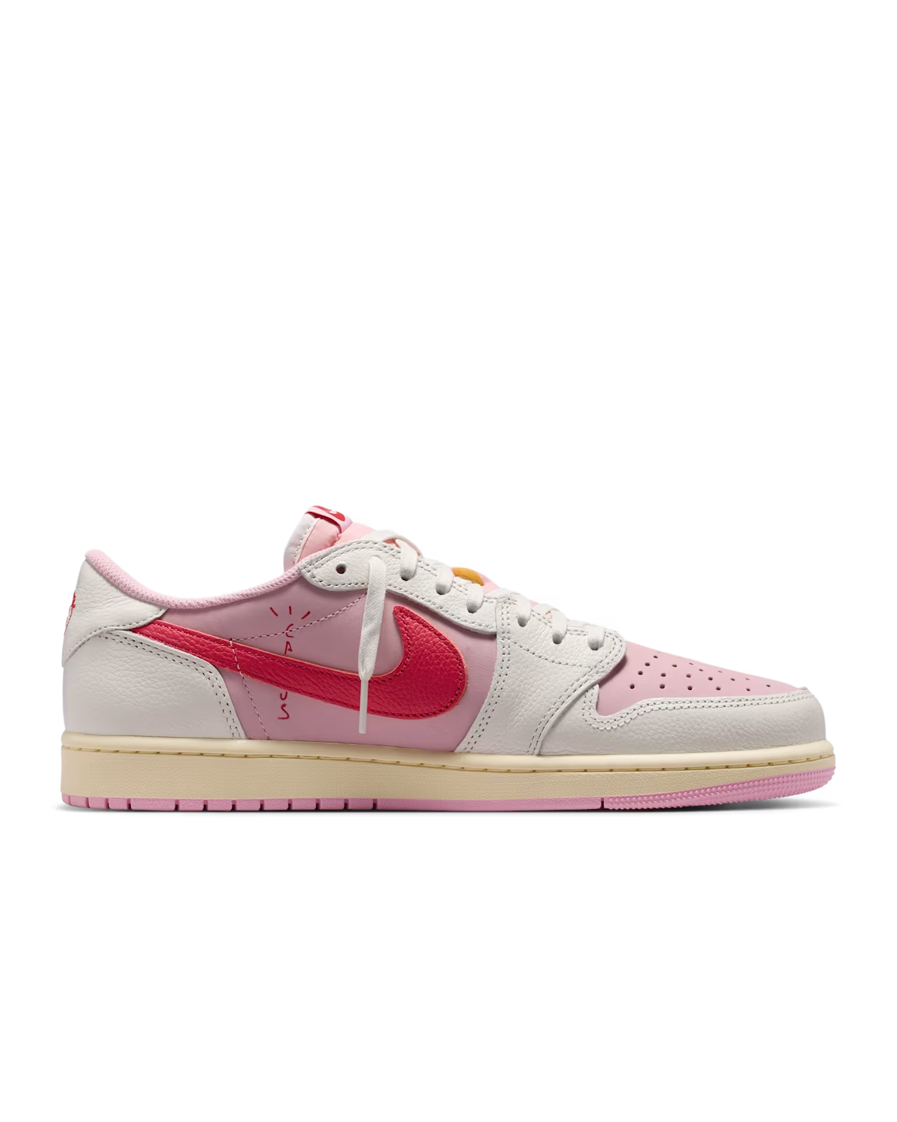 IQ7604-101 Travis Scott Ã Nike Air Jordan 1 Retro Low OG "Sail/T Pink" (Men's)