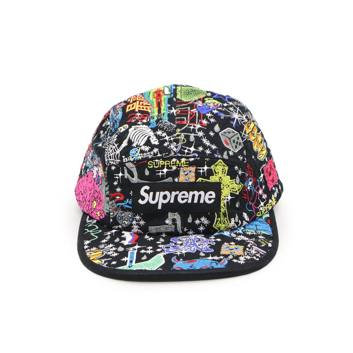 Supreme AOI Embroidered Camp Cap Black