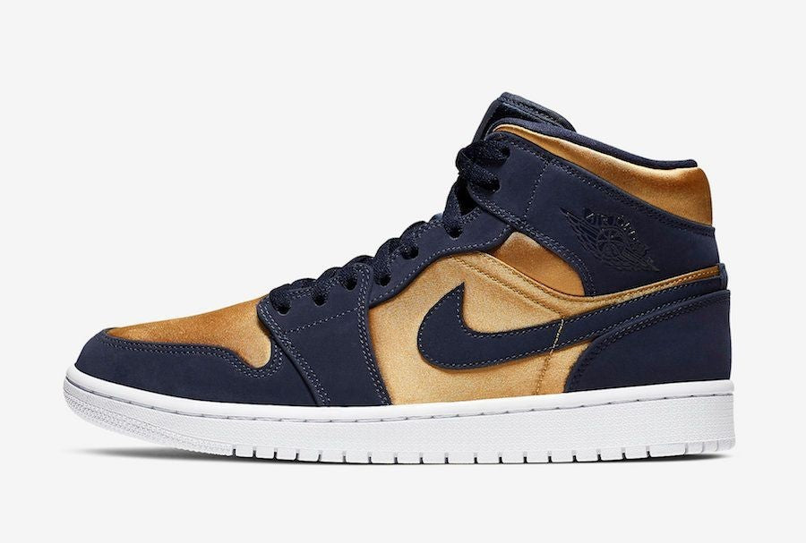 852542-401 Nike Air Jordan 1 Mid "Satin Gold" (Men's)