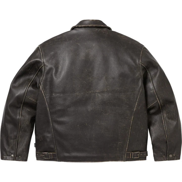Supreme Schott Leather Racer Jacket Black