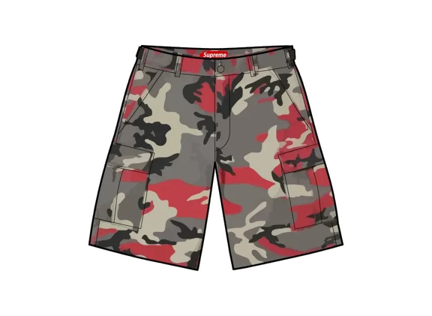 Supreme Cargo Short (26SS) "Red Camo"