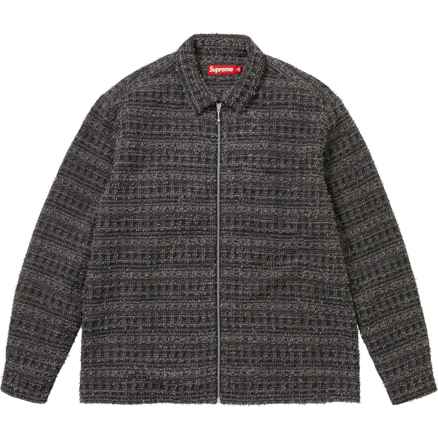 Supreme Boucle Zip Up Shirt Black