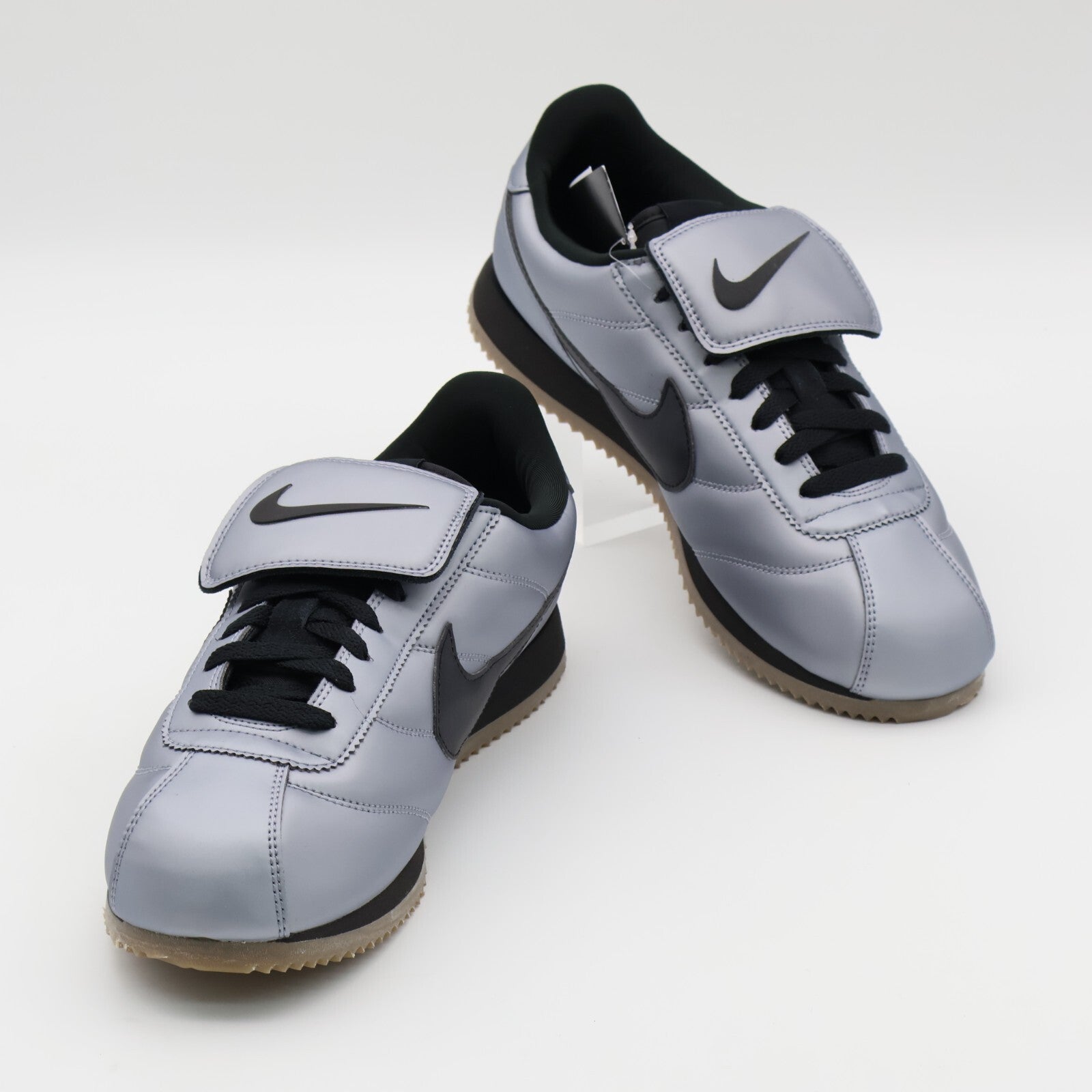 HQ3490-099 Nike Cortez Leather SE Metallic Cool Grey Black Gum Dark Brown (Men's
