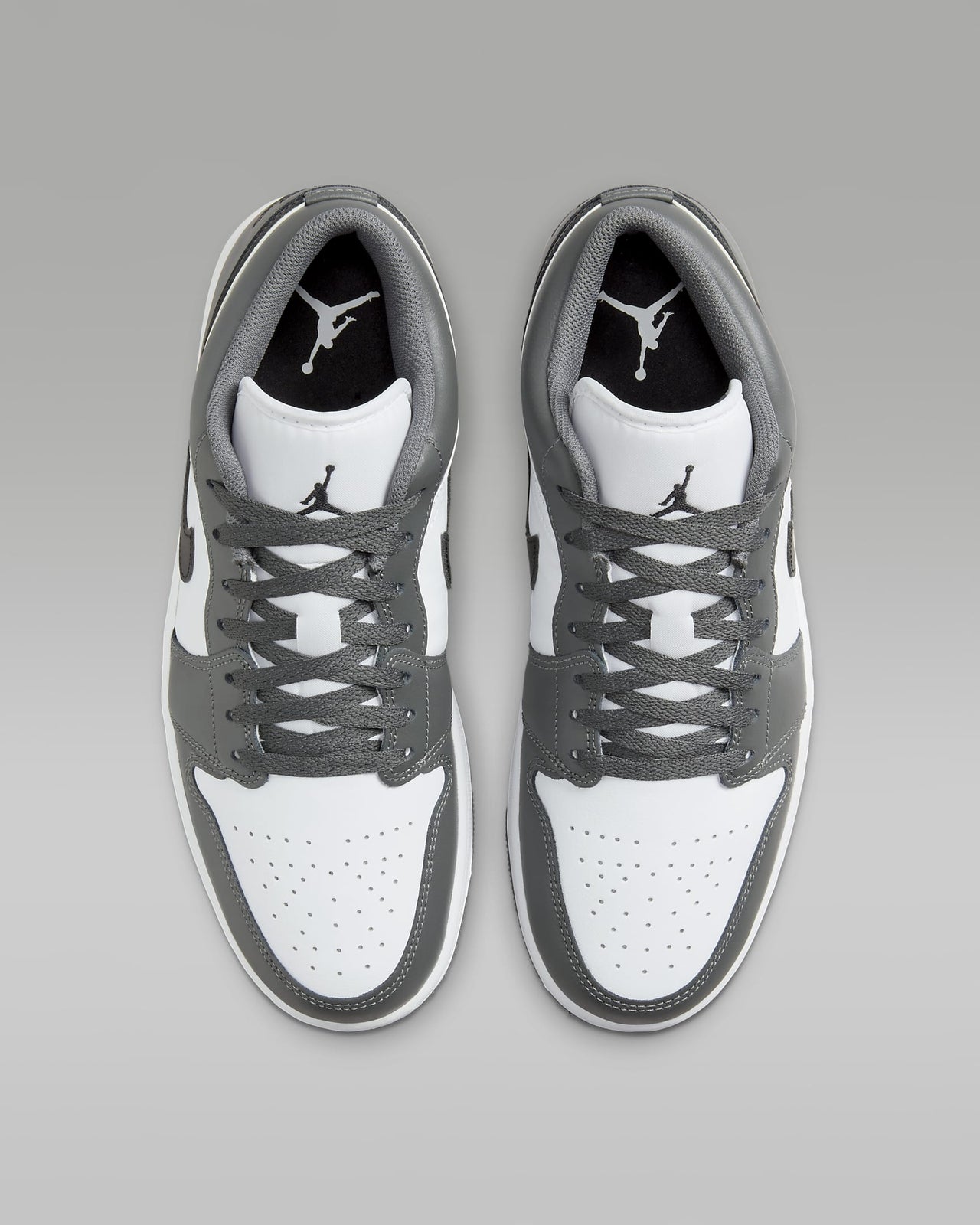553558-152 Nike Air Jordan 1 Low Grey White Black (Men's)