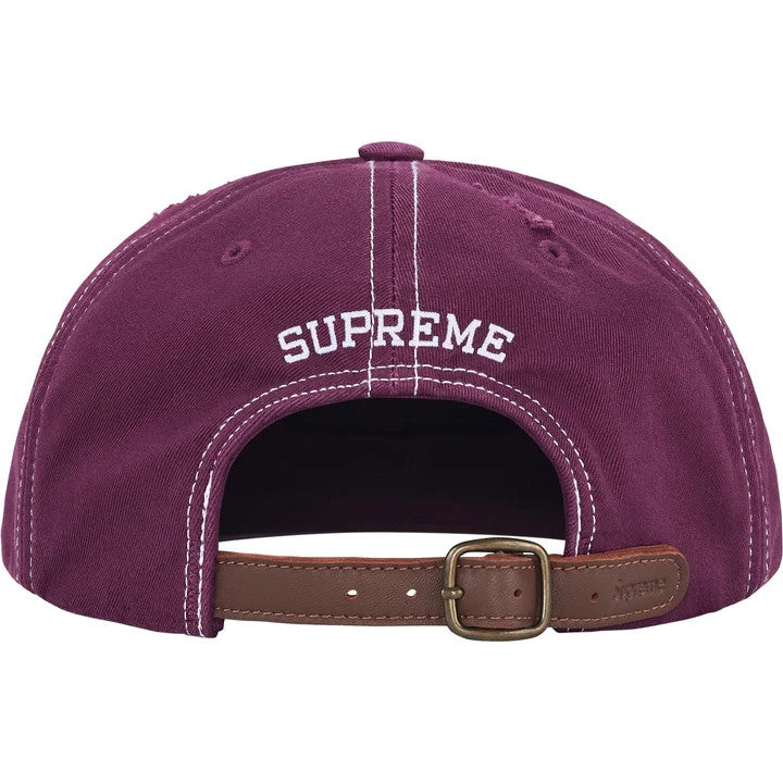 Supreme Distressed Script 6-Panel Dark Purple