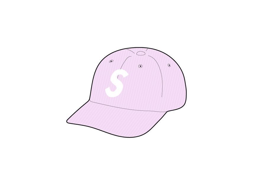 Supreme Corduroy S Logo 6-Panel Light Purple