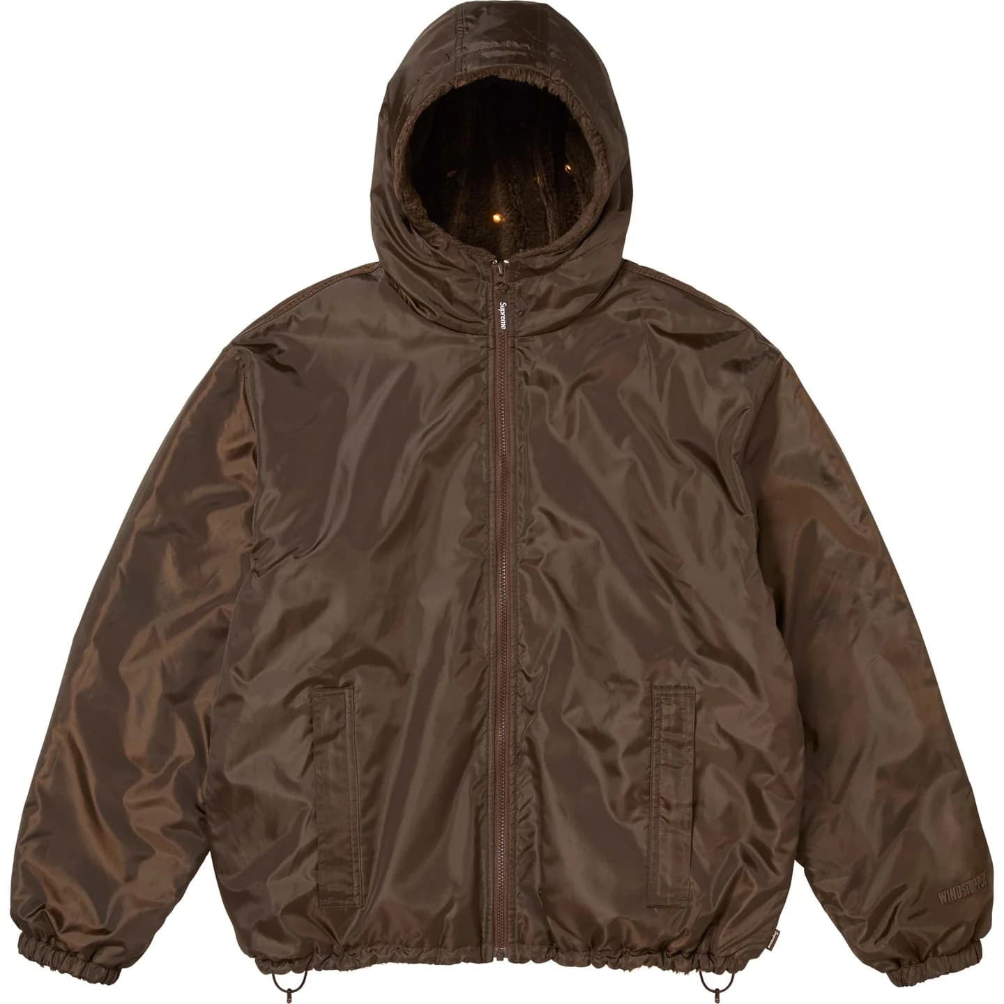 Supreme B.B. Simon Reversible Hooded Fleece Jacket Brown