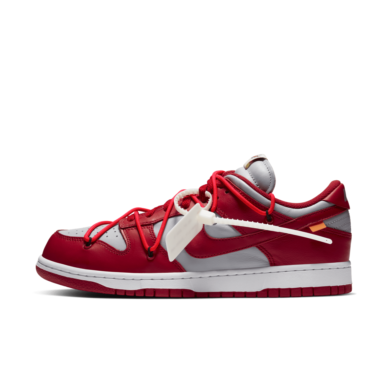 CT0856-600 Off-White Ã Nike Dunk Low University Red Wolf Grey (Men's)