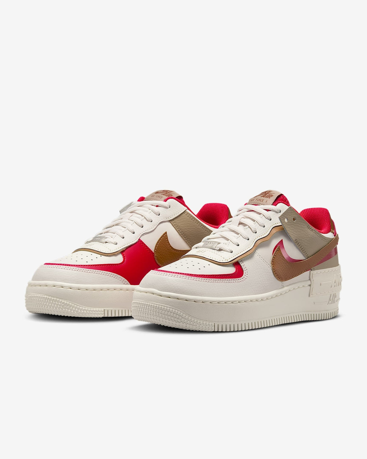 HQ3400-030 Nike Air Force 1 Shadow Phantom Fire Red Khaki Light (Women's )
