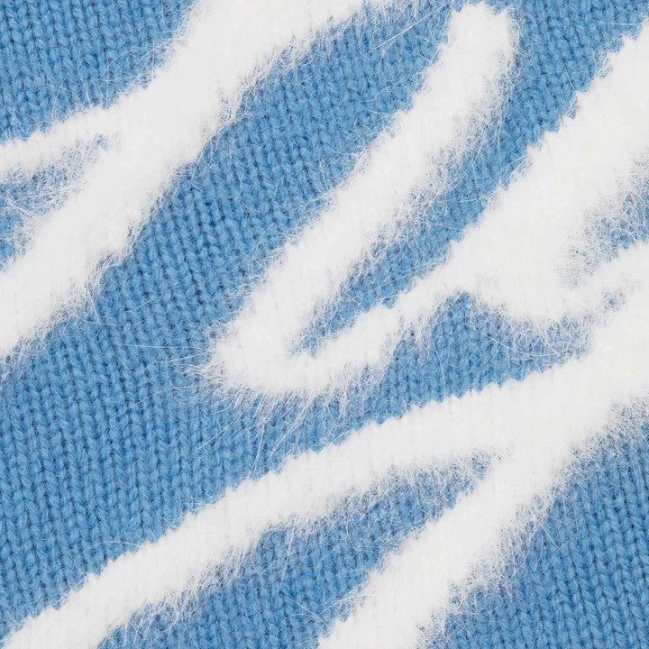 Supreme Angora Script Sweater Light Blue