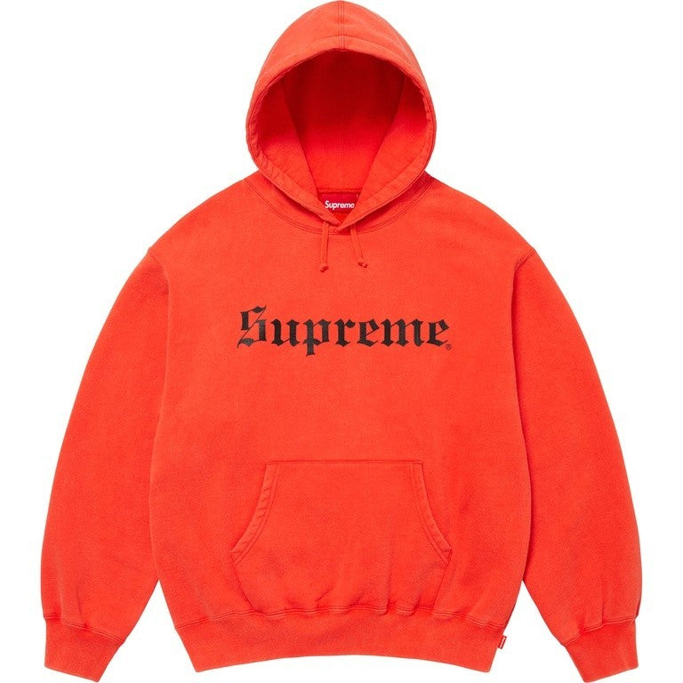 Supreme Washed Old English Hooded Sweatshirt Orange