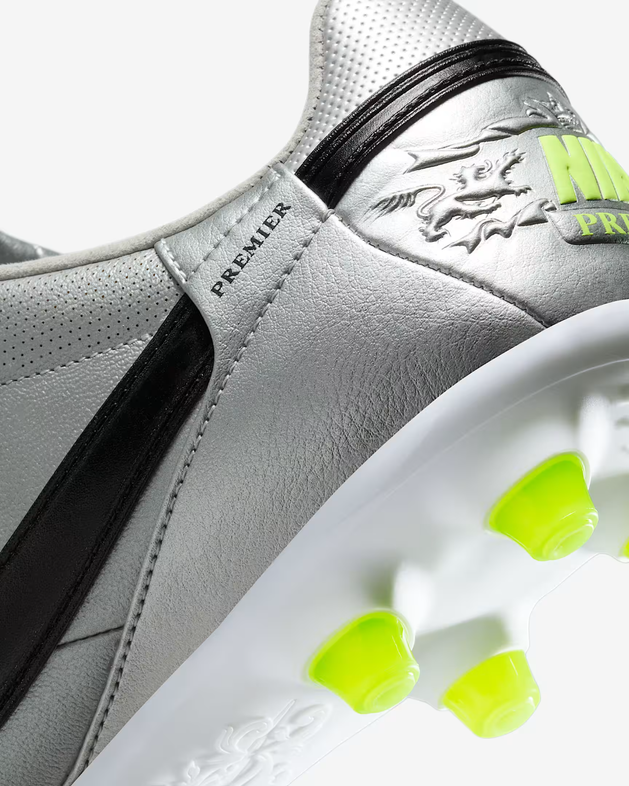 HM0265-004 Nike Premier 3 Firm-Ground Low-Cut Soccer Cleats Metallic (Men's)