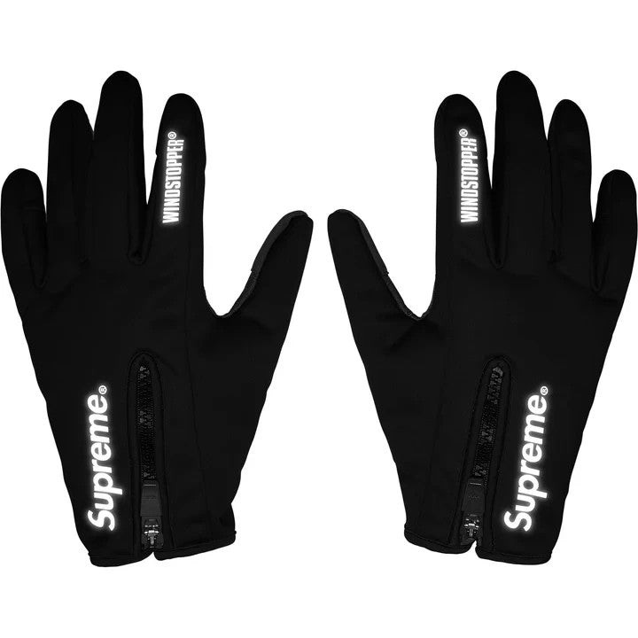 Supreme Windstopper Zip Gloves Black