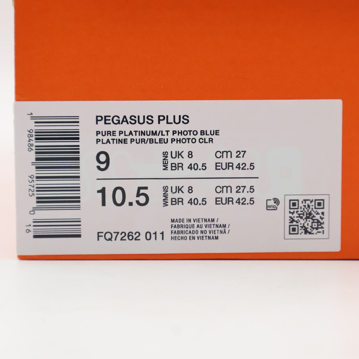 FQ7262-011 Nike Pegasus Plus Road Running Shoes Pure Platinum Black (Men's)