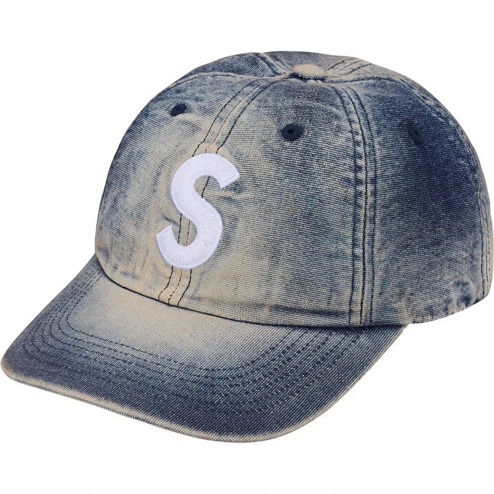 Supreme Cordura Denim S Logo 6-Panel Bleached Indigo
