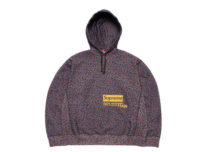 Supreme JUNYA WATANABE COMME des GARCONS MAN Hooded Sweatshirt Black Flowers