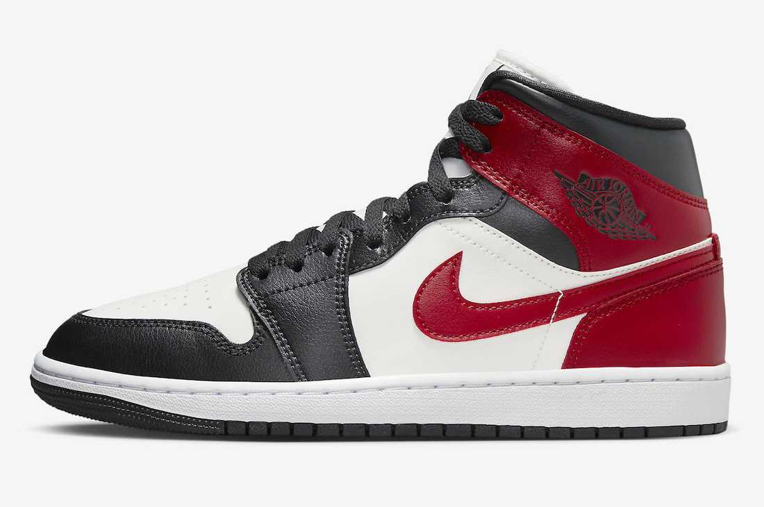 BQ6472-160 Nike Air Jordan 1 Mid Black Toe (Women's)