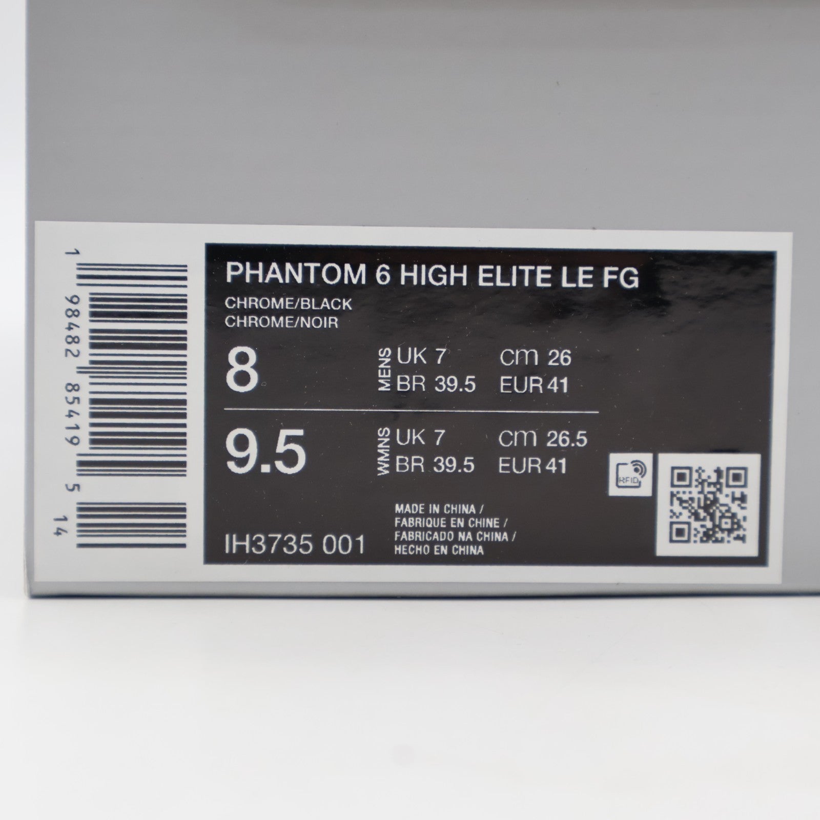IH3735-001 Nike Phantom 6 High Elite FG Chrome Black (Men's)